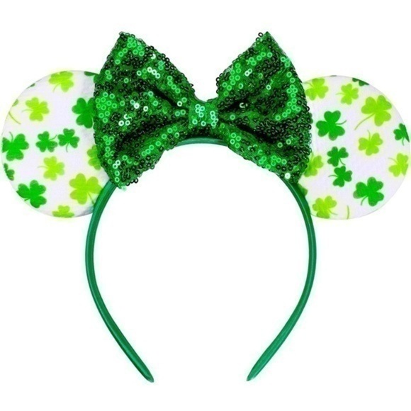 Women’s Disney Inspired Handmade Shamrock Minnie Ears - NWOT - Picture 1 of 6